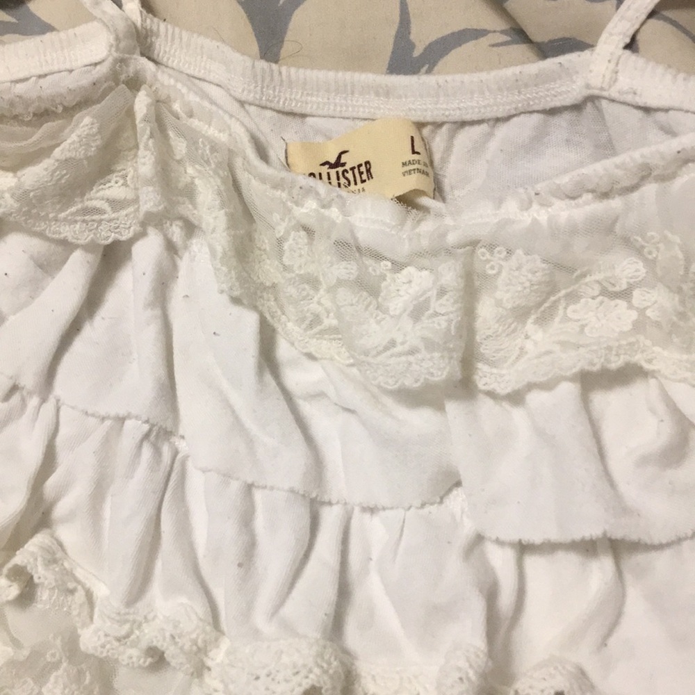 White ruffle tank top